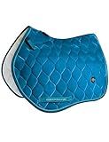Harrison Howard Velvet English Saddle Pad - Close Contact Soft Cushioning Pad for Horse Riding Back Star Command Blue