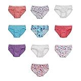 Hanes Girls And Toddler Underwear, Cotton Knit Tagless Brief, Hipster, Bikini Panties, Multipack (Colors May Vary), Hipster - Assorted 3 - 10 Pack, 2-3T US