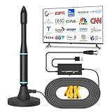 Antenna for Smart TV, 2026 Indoor TV Antenna for Local Channels, Long Range Digital TV Antenna for All Smart TVs with Amplified Signal Booster, Easy Installation, Supports 4K 1080p 16FT Cable