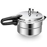 BreeRainz 5.3 Qt Stovetop Pressure Cooker & Canner, 10 PSI Induction Compatible Aluminum Pressure Canning Pot, Fast Cooking 70% Faster, Safe Triple Valve System, for Home & Small Kitchens