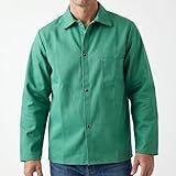 MAGID SparkGuard Flame Resistant Green Welding Jacket | 1 Jacket | 9 oz. Lightweight 100% Cotton Sateen | ASTM D6413 | Men’s | 1830 | Breathable Spark & Heat Protection PPE | PVC-Free