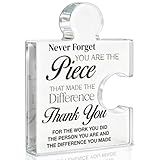 Thank You Appreciation Gifts for Coworkers, Retirement Goodbye Gift for Coworkers Colleagues Employees, Never Forget You Are the Piece That Made the Difference Acrylic Puzzle Piece Plaque Office Decor