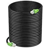 GEARit Cat6 Ethernet Cable 200ft, Outdoor Direct Burial Cat 6 Cable 24AWG High Speed Up to 10Gbps, LLDPE (PE) UV-Resistant Waterproof Jacket, CCA RJ45 Network Internet Cable for Router- Black,200FT