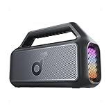 soundcore Boom 2 By Anker, Outdoor Speaker, 80W, Subwoofer, BassUp 2.0, 24H Playtime, IPX7 Waterproof, Floatable, RGB Lights, USB-C, Custom EQ, Bluetooth 5.3, Portable for Camping, Beach, and Backyard