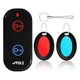 JTD Key Finder with 2 Receivers, 1 Lost Wireless Car Tracker Keychain 130ft 85dB RF Keys Locator Tracker for Finding Wallet, Key, Pet,TV Remote Control, No Phone, Mobile App Required