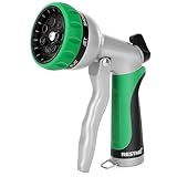 RESTMO Garden Hose Nozzle, Heavy Duty Metal Water Hose Nozzle with 7 Adjustable Spray Patterns, High Pressure Hand Sprayer with Flow Control for Watering Plants & Lawns, Washing Cars & Pets