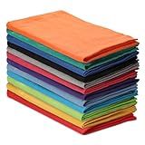 Vintage Vista Cotton & Flax Plain Cloth Napkins Set of 12 - Table Napkins Cloth Washable & Reusable for Everyday Use, Christmas, Thanksgiving, Halloween & More - (18" x 18" - Multicolor)