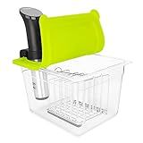 EVERIE Sous Vide Container 12 Quarts with Universal Silicone Lid and Sous Vide Rack Compatible with Anova All Models, Anova Nano, Chefsteps Joule, Instant Pot, Wancle Sous Vide Cookers