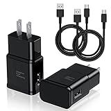 Type C Charger Fast Charging, 2 Pack USB C Android Phone Wall Charger Block & 6ft Charge Cable Cord, for Samsung Galaxy S8 / S9 / S10 Plus Active S10e, S20 / S21 Ultra Plus, Note 8 9 10, Pixel 3 etc