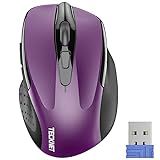 TECKNET Wireless Mouse, 2.4G Ergonomic Computer Mouse, 2600 DPI, Purple