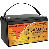 12V 100Ah LiFePO4 Battery, 1280Wh Lithium Battery Group 31 Smart 100A BMS, 15000+ Deep Cycles 10-Year Lifespan Low Temp Protection Lightweight Max 4P4S 1280Wh for Trolling Motor, RVs, Marine, Off-Grid