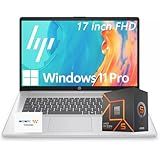 HP 17 Business Laptop 2025/2026 Edition, 17.3" FHD IPS Display, AMD 7000 Series Ryzen Processor (Beats Intel i7-1355U), Copilot Key, 32GB RAM, 1TB SSD, HDMI, Wi-Fi 6, Windows 11 Pro, WOWPC USB