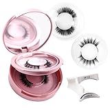 FADLASH Magnetic Eyelashes Natural Look Magnetic Lashes with Applicator Reusable Wispy Magnetic Eyelashes No Glue Needed False Eyelash 2 Pair