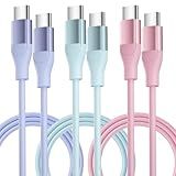 SGIN USB C Cable 3-Pack, 60W (3A) USB C to USB C Cable PD Type C Fast Charger Cord for PC/Phone/Laptop/Tablet/Pad and More