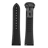 ULLCHRO Watch Strap Watch Band 20mm 22mm Man Waterproof Quick Release Bands Sport Replacement Strap Soft FKM Rubber Watchband (20mm, Black&White)