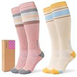 Jeasona Women's Cotton Compression Socks for Pregnancy, Nurses, Travel