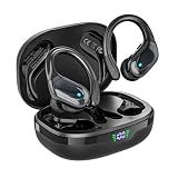 HAOYUYAN Wireless Earbuds, Sports Bluetooth Headphones, 80Hrs Playtime Ear Buds with LED Power Display, Noise Canceling Headset, IPX7 Waterproof Earphones for Workout/Running (Black)