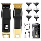 Elehomyou Beard Trimmer for Men - Rechargeable Men's Hair Clippers & Razor, Cordless Hair Trimmer & Shaver for Face, Neck, Groin & Manscaping, Ideal Gift for Men, Black