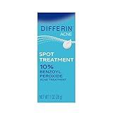 Differin Acne Spot Treatment with 10% Benzoyl Peroxide, Maximum Strength OTC Acne Treatment, Fast Acting Spot Treatment for Face, 1 oz