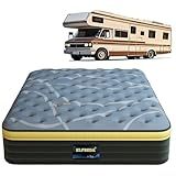 Elfreda Short Queen Mattress, 12 inch Pillow Top Pocket Spring Hybrid RV Mattress, Memory Foam Innersprings Medium Firm,Supportive Pressure Relief 74''x60 Camper in a Bag