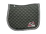 Equine Care English Saddle Pad for Horses - All Purpose Quilted Shock Absorbing Padded Saddle Pad with Breathable Honeycomb Airflow, Non Slip Contoured Wither Relief (Olive Green, Generous Cut)