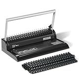 Binditek Binding Machine, 19-Hole, 145 Sheets, Comb Binder Machines with 30 PCS 1/2" Binding Combs, for Letter Size, Fixed Margin
