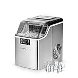 EUHOMY Ice Cube Maker Machine Countertop, 2 Ways to Add Water, 45Lbs/Day 24 Pcs Ready in 13 Mins, Self-Cleaning Portable Compact, with Ice Scoop & Basket, Perfect for Home/Kitchen/Office/Bar