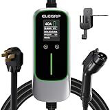 ELEGRP Level 2 EV Charger 40Amp, J1772 Portable Electric Car Charger, 240V NEMA 14-50 Plug, ETL Certified with 25FT Extension Cable