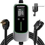 ELEGRP Level 2 EV Charger 40Amp, J1772 Portable Electric Car Charger, 240V NEMA 14-50 Plug, ETL Certified with 25FT Extension Cable