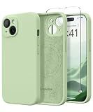 SuydanBox Magnetic for iPhone 15 Case Silicone Matcha | Fit for MagSafe, Screen Protector, Full Camera Protection, Premium Silicone Shockproof Protective Phone Case for iPhone 15