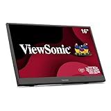ViewSonic VA1653 16 Inch 1080p FHD IPS Portable Monitor with Eye Care, Built-in Stand, USB C, Mini HDMI, and Protective Case External Second Screen for Laptops, PC, Mac, and Gaming Consoles