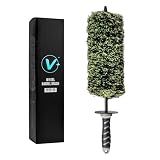 VIKING Wheel Barrel Brush, Multi-Fiber Cleaning Brush for Car Cleaning Kit and Car Detailing Kit, Clean Exhaust Tips, Wheels, and Rims; 17 Inch Length, Black and Green, 1 Pack