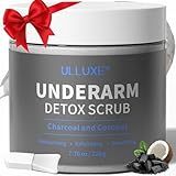 Charcoal Underarm Body Scrub for Odor Contro Bumps Dark Armpits Spots Remover, Armpit Detox & Bikini Area Exfoliator, Exfoliating Moisturizing Natural Deodorant Scrub for Women & Men, 7.7 Oz