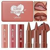 Bekoeen 6 Pcs Gradient Lip Liner & Lipstick Set, 2-in-1 Ombre Red Brown Lip Liner Pencil, Matte Nude Velvet lip Liner for Women Long Lasting Waterproof Smudge Proof Lipstick Pencil