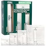 FEBU Compostable Food Storage Bags Variety Pack, 260 Count | Compostable & Biodegradable | PFAS & BPA Free, Non-Plastic | Drawer Organizer Box | 90 Snack, 90 Sandwich, 50 Quart, 30 Gallon