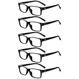 Eyekepper Reading Glasses Men, Readers for Women, 5pack Black Frame 2.5+