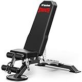 Birdfeel Commercial Adjustable Weight Bench, 1800LBS Heavy Duty Workout Bench for Home Gym Strength Training, Removable Leg Holder for Flat/Incline/Decline Sit Up & Full Body Workout, Black Red