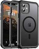 jaroco Magnetic for iPhone 12/12 Pro Case, [Compatible with MagSafe][Military Grade Drop Protection][Heavy Duty Protection][Non-Slip][Shockproof] 2-Layer Durable Bumper Phone Case 6.1''-Black