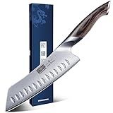 HOSHANHO 7 Inch Japanese Chef Knife, Ultra Sharp High Carbon Stainless Steel Kitchen Knife, Professional Santoku Knives with Ergonomic Pakkawood Handle