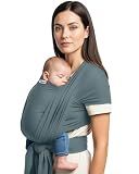 Yolay Baby Wrap Carrier Easy to Wear Soft Baby Carrier Sling Hands Free Adjustable Baby Carrier for Newborn to Toddler Upto 50 lbs, Dark Grey