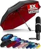 TUMELLA Strongest Windproof Travel Umbrella (Compact, 100MPH Wind-Tested)