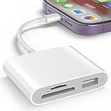 SZHAIYIJIN SD Card Reader for iPhone, Memory Card Reader with USB Camera Adapter Plug and Play Trail Game Camera Viewer Supports SD and TF Card MicroSD Card Adapter for iPad No App Required