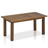 Furinno FG16504 Tioman Hardwood Patio Furniture Outdoor Coffee Table in Teak Oil, 1-Tier, Brown