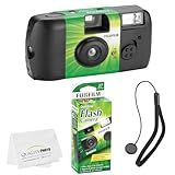 Fujifilm QuickSnap Flash 400 Disposable 35mm Camera (1 Pack) Bonus Hand Strap + Quality Photo Microfiber Cloth