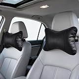 SendyFeather 2 Pack Car Neck Pillow Soft Breathable Headrest Pillows for Driving Support, Universal Fit for Most Car Seats Decor Accessories（Black）