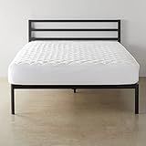 Amazon Basics Hypoallergenic Quilted Plush and Breathable Mattress Topper Pad, 18 Inches Deep, Padded, Washable, Queen, White