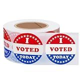 500pcs 1.5 inch I Voted Today Stickers for Voting Election Day Round Red White Blue Community Vote USA Flag Design Labels (I Voted Today)