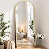 DUMOS 64"x21" Arched Full Length Floor Mirror, Full Body Mirror, Gold