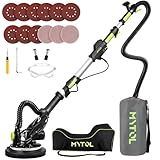 MYTOL Drywall Sander, 7.2A Electric Drywall Sander with Vacuum Dust Collection, LED Light, 6 Variable Speed Digital Display 900-1800RPM, Foldable & Extendable Handle