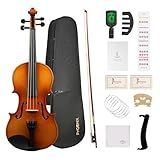 PHOENIX Violin 4/4 Full Size Set, Fiddle Set for professional Beginners Adults with Rosewood Bow Extra strings & Bridge, 2 Rosins, Tuner, Mute, Case (Basic level, Full)